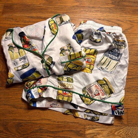 Toco Bell/Pickle Themed Satin Pajama Sets - Picture 3 of 5